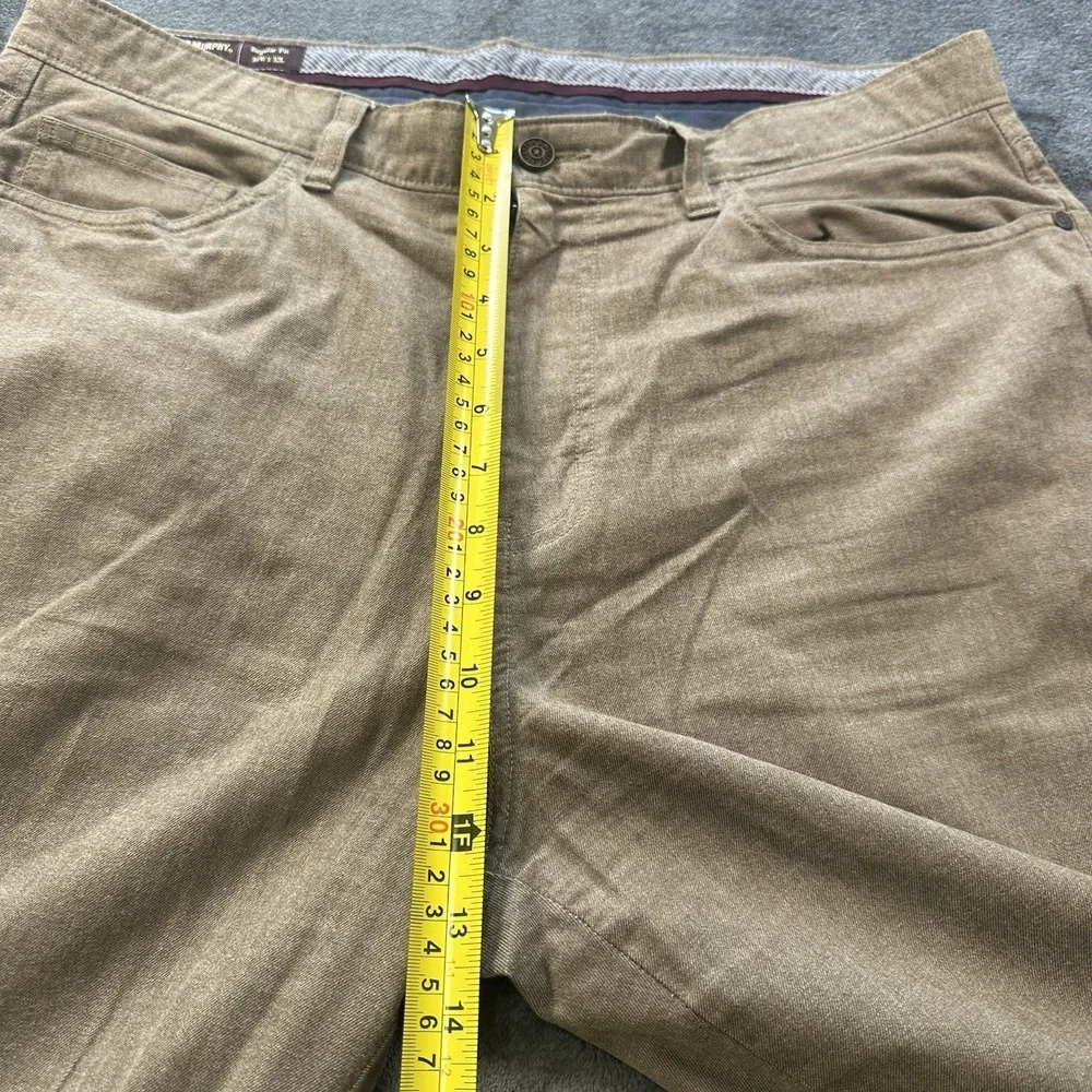 Johnston Murphy‎ Regular Fit Mens 36x32 Khaki Chinos Pants Pima Cotton Stretch